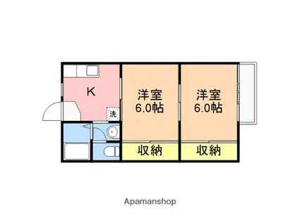 ハイツクリーク(2K/1階)の間取り写真