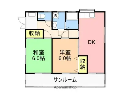 白新線 豊栄駅 徒歩28分 1階建 築26年(2DK)の間取り写真
