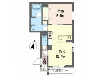 ベレオ学校町通(1LDK/2階)の間取り写真