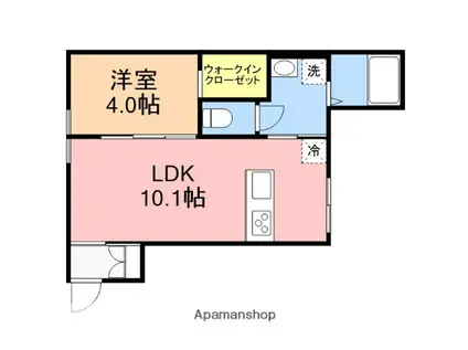 アーバンブランチ鳥屋野南B(1LDK/2階)の間取り写真