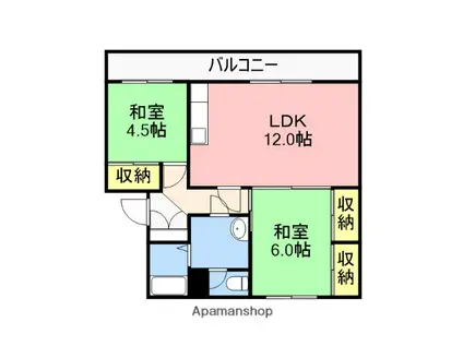 高志レジデンス2(2LDK/1階)の間取り写真