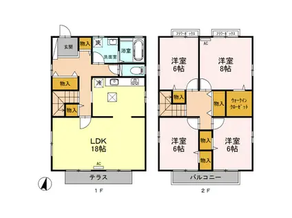越後線 上所駅 徒歩20分 2階建 築28年(4LDK)の間取り写真