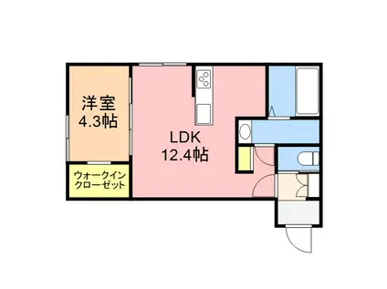 モナベルⅠ(1LDK/1階)の間取り写真