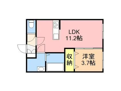 モナベルⅡ(1LDK/1階)の間取り写真