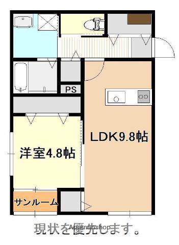 FLOURISH IN 上所駅前(1LDK/1階)の間取り写真