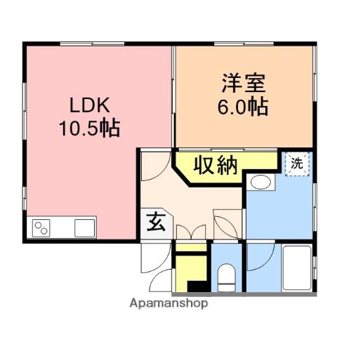 ロイヤルウインズⅠ(1LDK/1階)の間取り写真
