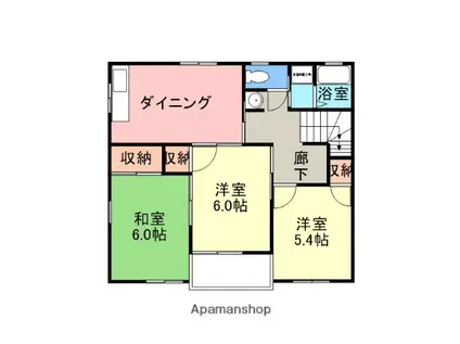 ヴィラグレース(3DK/2階)の間取り写真