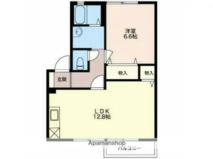 シャルマン城東Ⅱ(1LDK/1階)の間取り写真