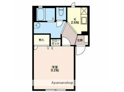 ベルドミールJK(1K/2階)の間取り写真