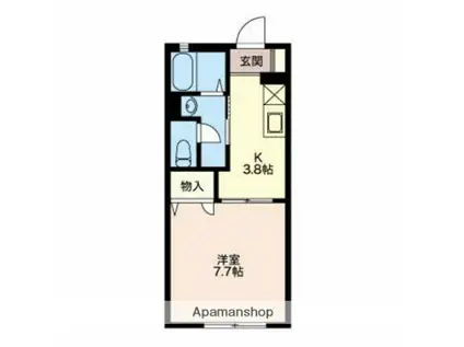 サンパレス(1K/2階)の間取り写真