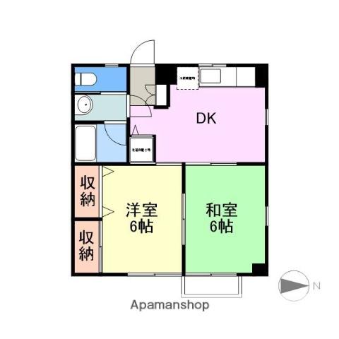 ハイツリバーサイド(2DK/2階)の間取り写真