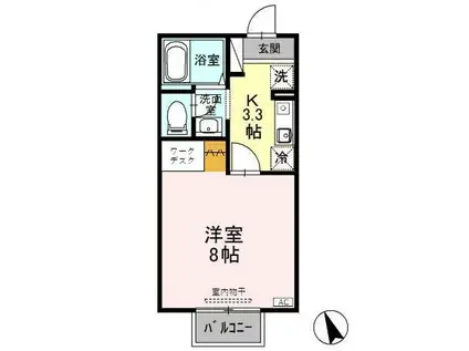 TOGETHER(1K/1階)の間取り写真