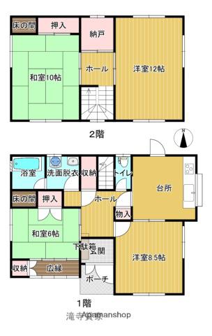 妙高はねうまライン 春日山駅 徒歩29分 2階建 築39年(4DK)の間取り写真