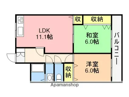 ALF-E(2LDK/1階)の間取り写真