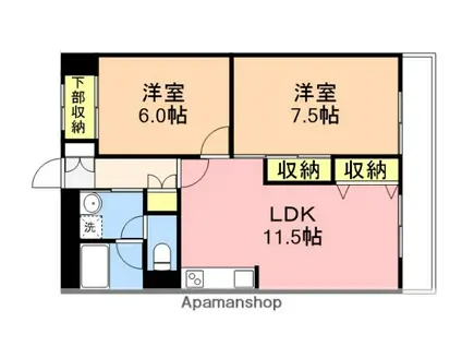 東明マンション(2LDK/2階)の間取り写真