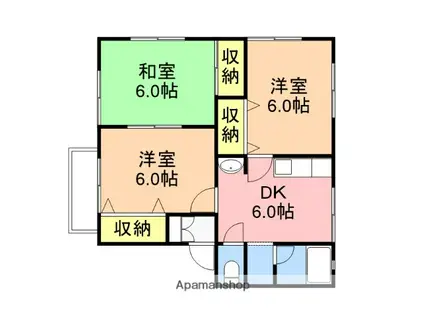 プティ・シャトー(3DK/2階)の間取り写真