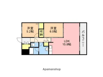グランシャリオⅡ(2LDK/2階)の間取り写真