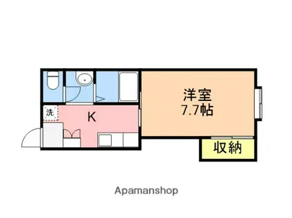 コスモスC(1K/2階)の間取り写真
