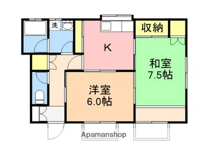 レジデンス・ナカジマA棟(2K/1階)の間取り写真