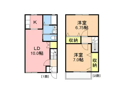 リバージュ青山東(2LDK/1階)の間取り写真