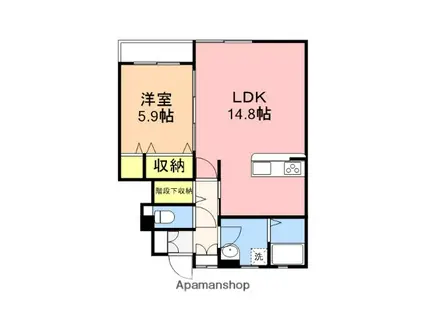 メゾン・ミント(1LDK/1階)の間取り写真