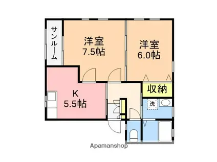 アーバンライフ(2K/1階)の間取り写真