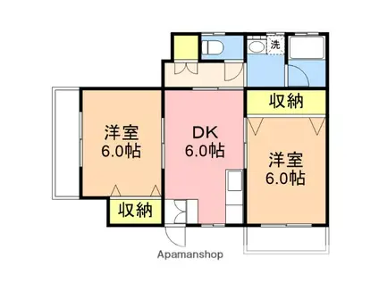 デュープレックス青山(2DK/1階)の間取り写真