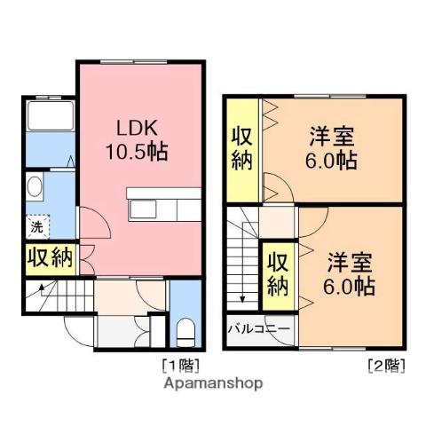 サンベリー(2LDK/1階)の間取り写真