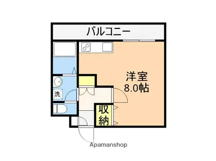 ピュアみやび3(ワンルーム/4階)の間取り写真