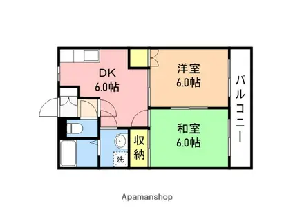 ウィンベル(2DK/3階)の間取り写真