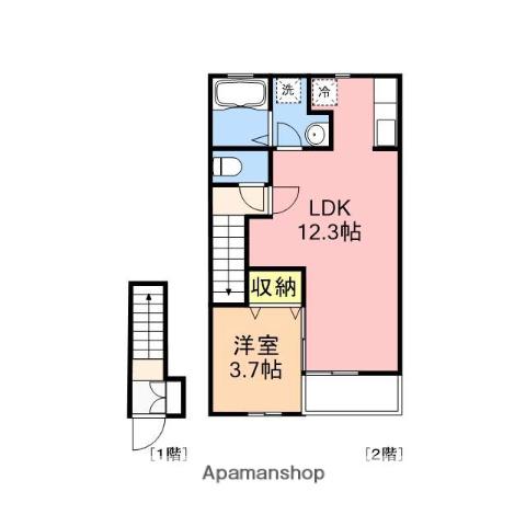 グランドコンフォートⅠ(1LDK/2階)の間取り写真