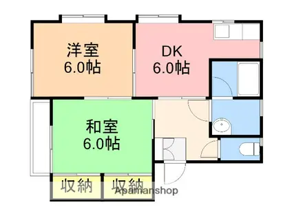 メゾン・トーラス(2DK/2階)の間取り写真