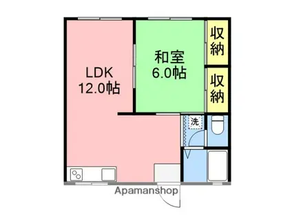 マスエーニューハイツ(1LDK/1階)の間取り写真