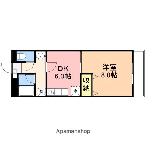 シャレー小新南(1DK/2階)の間取り写真