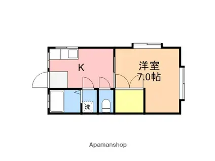 ハイツ江北(1K/1階)の間取り写真