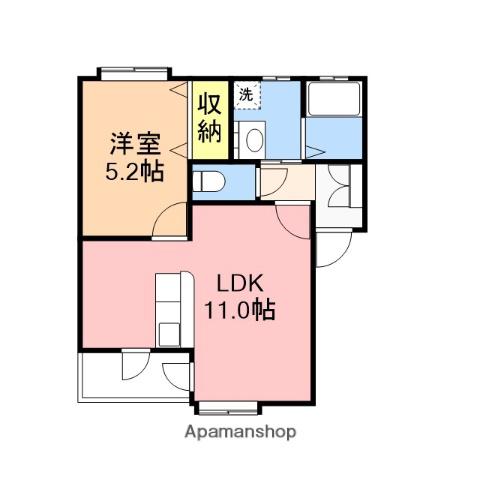 クーチェⅠ(1LDK/1階)の間取り写真