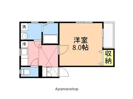 ラフレシア(1K/2階)の間取り写真
