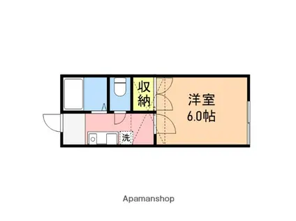 ピュアリバーサイド小針(1K/2階)の間取り写真