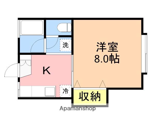 ハイツパッシフル1(1K/2階)の間取り写真