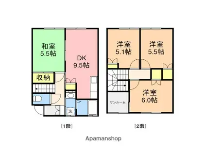 インパルス(4DK/1階)の間取り写真