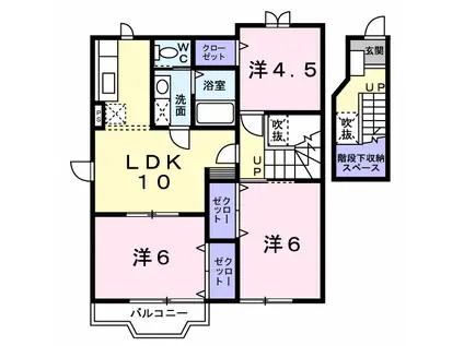 ボヌールC(3LDK/2階)の間取り写真