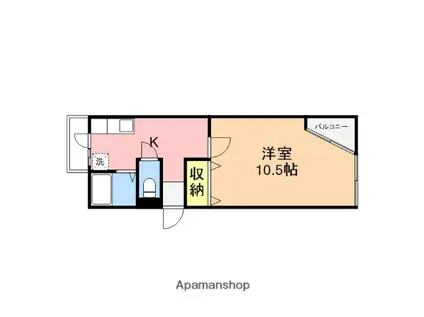 ヒルサイドテラス寺尾台(1K/2階)の間取り写真