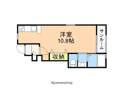 グランクレスⅡ(ワンルーム/1階)の間取り写真