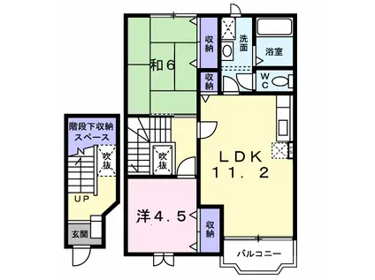 アドリセンス弐番館(2LDK/2階)の間取り写真