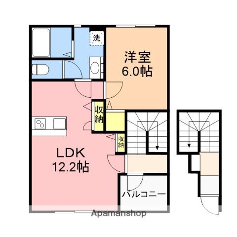 メゾン オリーブ(1LDK/2階)の間取り写真