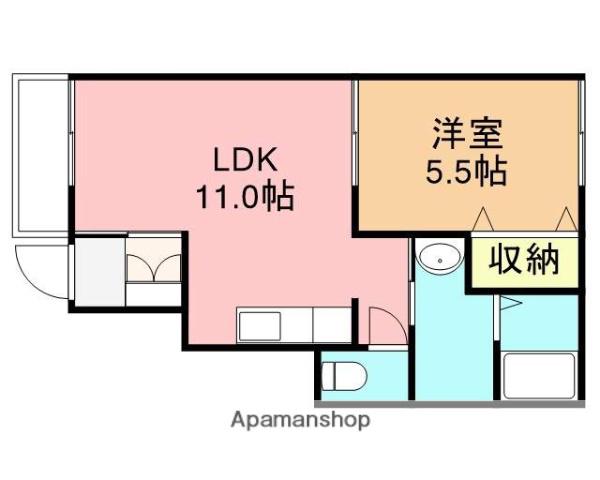 クローバー高井東(1LDK/1階)の間取り写真