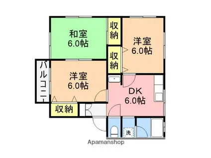 ハイムクローバーⅢ(3DK/2階)の間取り写真