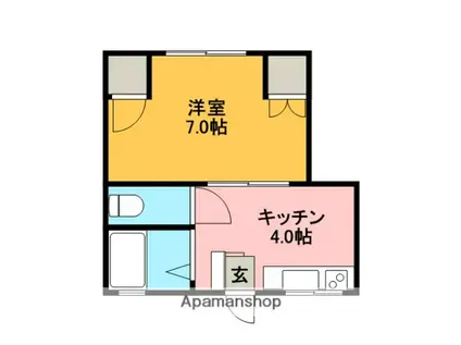 コーポロビニエ(1K/1階)の間取り写真