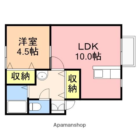 ブライトネスヴィラ(1LDK/2階)の間取り写真