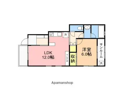 FORAIR B(1LDK/1階)の間取り写真